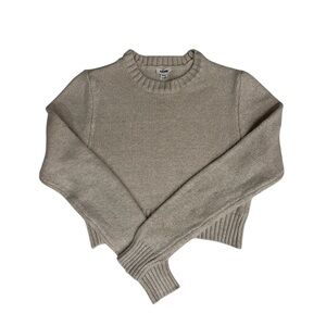 Garage Sweater Womens XS Brown Fisherman Ribbed Knit Chunky Cottage Cabin Cable